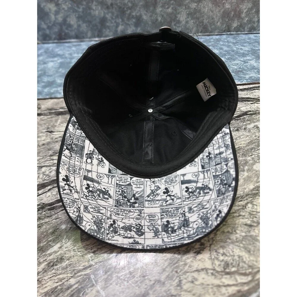 Disney Black Baseball Hat with Embroidered Mickey, Donald & Pluto Faces